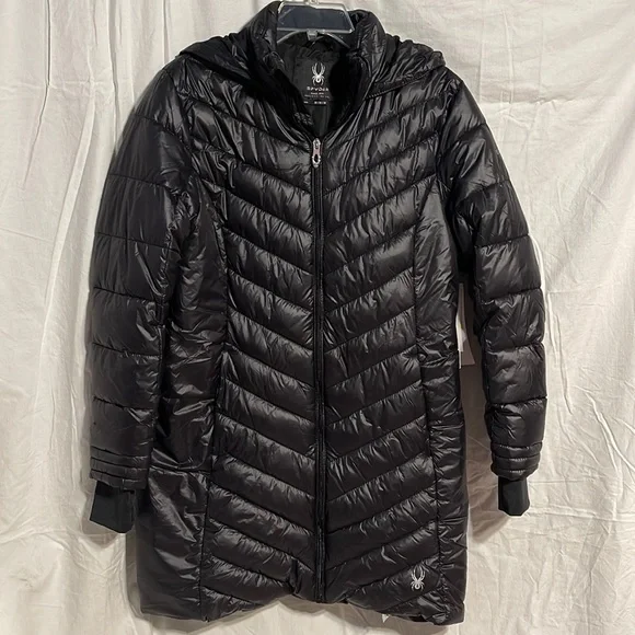 Spyder Jackets Coats Spyder Black Long Puffer Coat Jacket